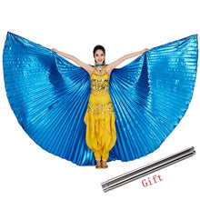 Load image into Gallery viewer, 2019 Belly Dance Isis Wings Belly Dance Accessory Bollywood Oriental Egypt Egyptian Wings Costume With Sticks Adult Women Gold