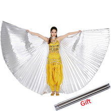 Load image into Gallery viewer, 2019 Belly Dance Isis Wings Belly Dance Accessory Bollywood Oriental Egypt Egyptian Wings Costume With Sticks Adult Women Gold