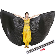 Load image into Gallery viewer, 2019 Belly Dance Isis Wings Belly Dance Accessory Bollywood Oriental Egypt Egyptian Wings Costume With Sticks Adult Women Gold