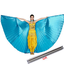 Load image into Gallery viewer, 2019 Belly Dance Isis Wings Belly Dance Accessory Bollywood Oriental Egypt Egyptian Wings Costume With Sticks Adult Women Gold