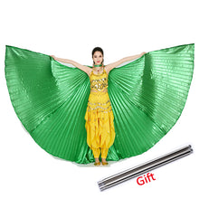 Load image into Gallery viewer, 2019 Belly Dance Isis Wings Belly Dance Accessory Bollywood Oriental Egypt Egyptian Wings Costume With Sticks Adult Women Gold