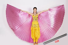 Load image into Gallery viewer, 2019 Belly Dance Isis Wings Belly Dance Accessory Bollywood Oriental Egypt Egyptian Wings Costume With Sticks Adult Women Gold