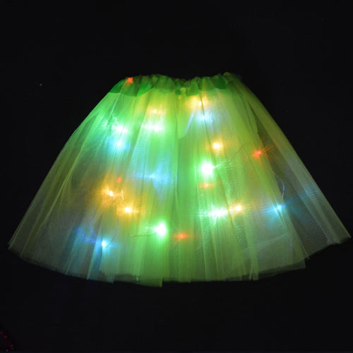 Kids Children LED Skirt Solid Color Neon Light Up Tutu Stage Dancing Halloween  Girls Skirts  Dance Wear Christmas navidad